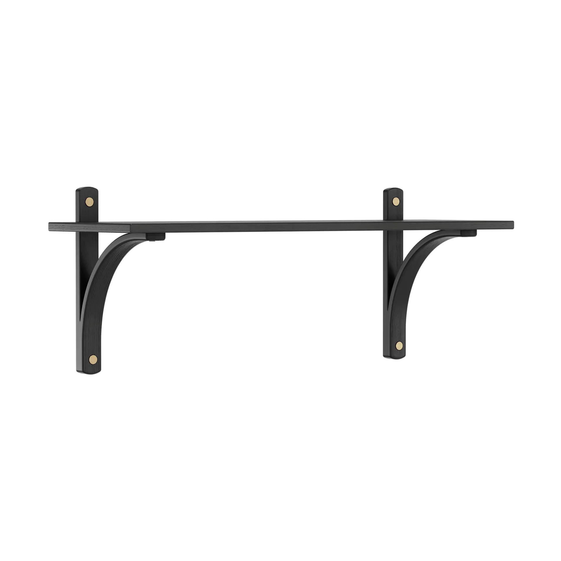 Levi shelf 1 shelf level, Black-stained ash-brass, 90 cm Swedese