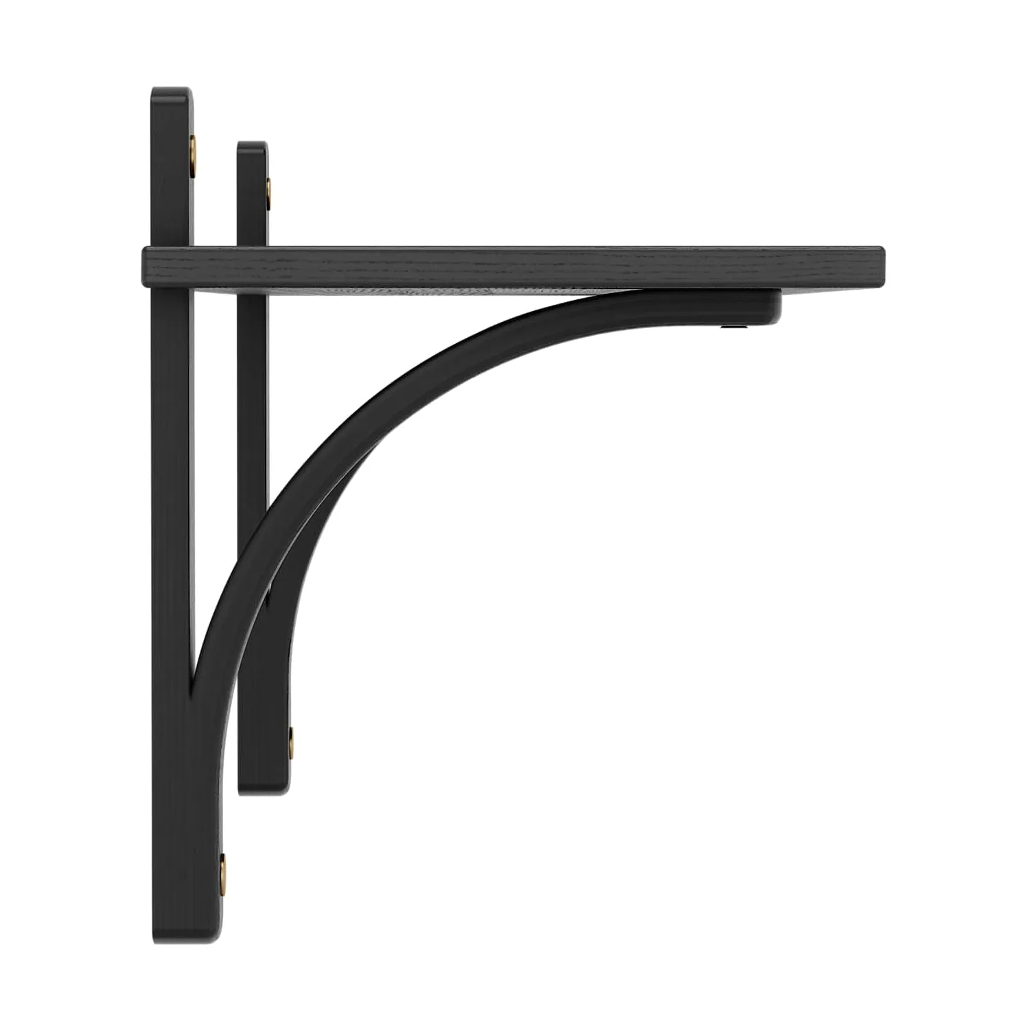 Levi shelf 1 shelf level, Black-stained ash-brass, 90 cm Swedese