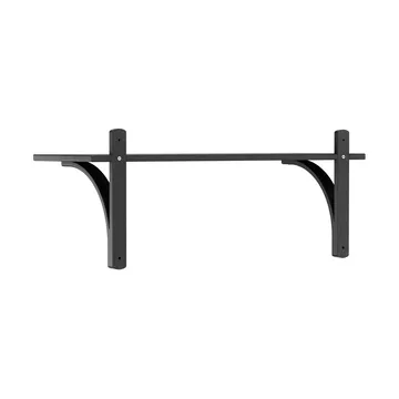 Levi shelf 1 shelf level - Black-stained ash-brass, 90 cm - Swedese