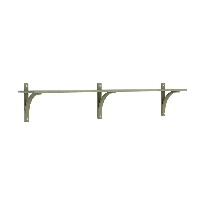 Levi shelf 1 shelf level - Moss green-aluminium, 180 cm - Swedese