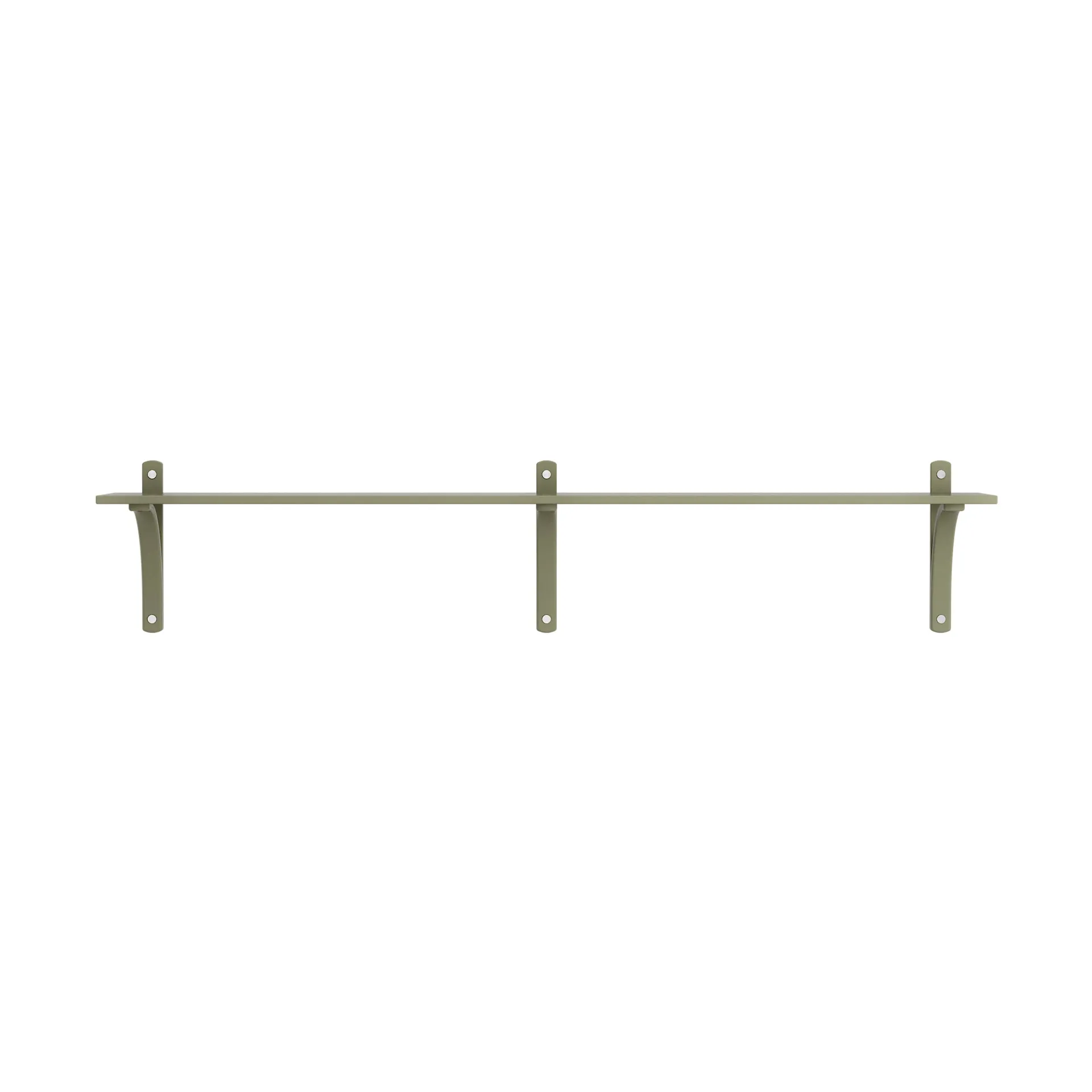 Levi shelf 1 shelf level, Moss green-aluminium, 180 cm Swedese