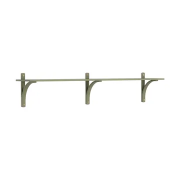 Levi shelf 1 shelf level - Moss green-brass, 180 cm - Swedese