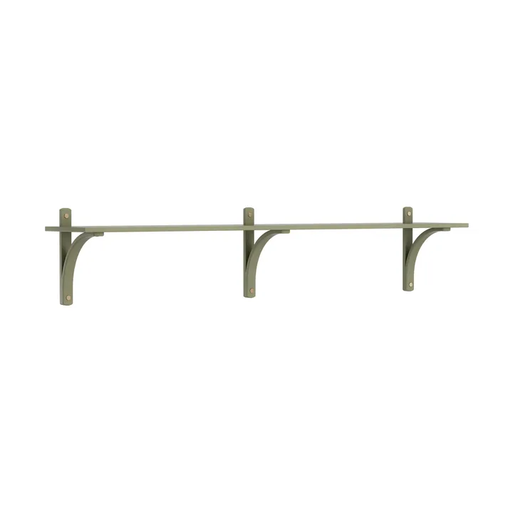 Levi shelf 1 shelf level - Moss green-brass, 180 cm - Swedese