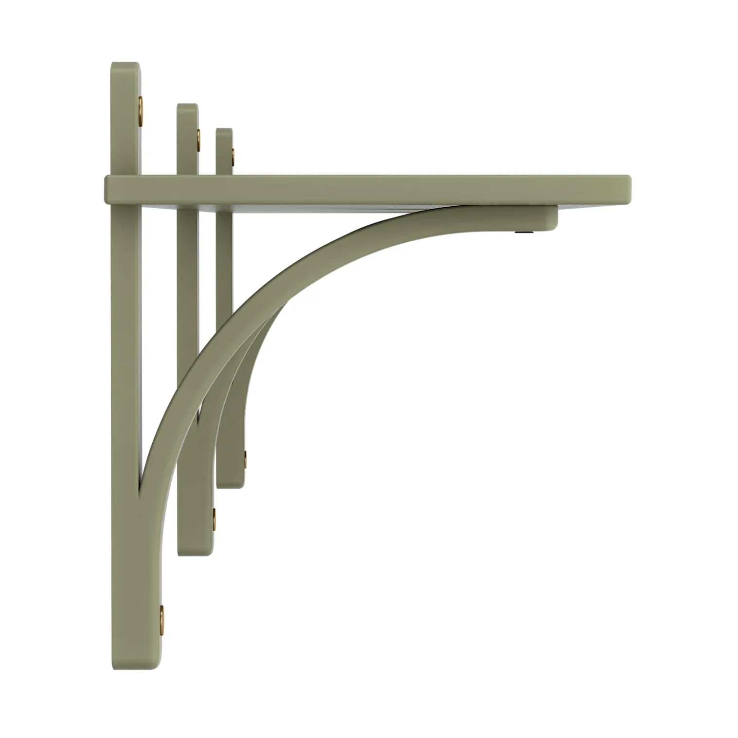 Levi shelf 1 shelf level, Moss green-brass, 180 cm Swedese