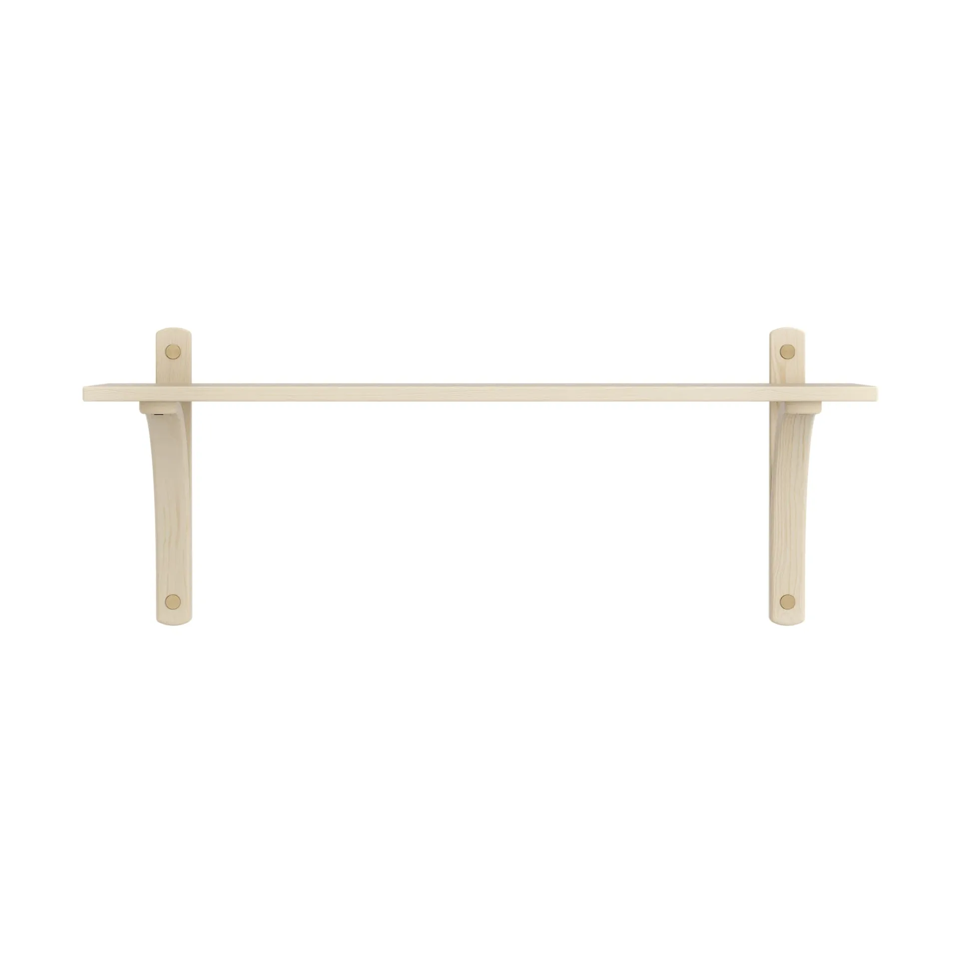 Levi shelf 1 shelf level, Natural lacquered ash-brass, 90 cm Swedese