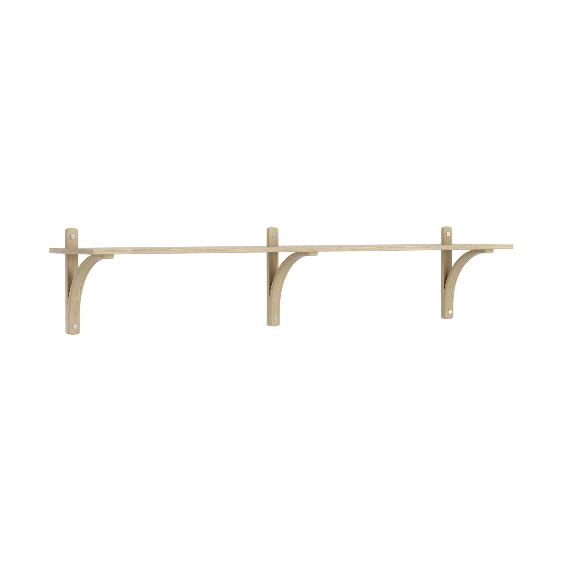 Levi shelf 1 shelf level, Natural lacquered oak-aluminium, 180 cm Swedese