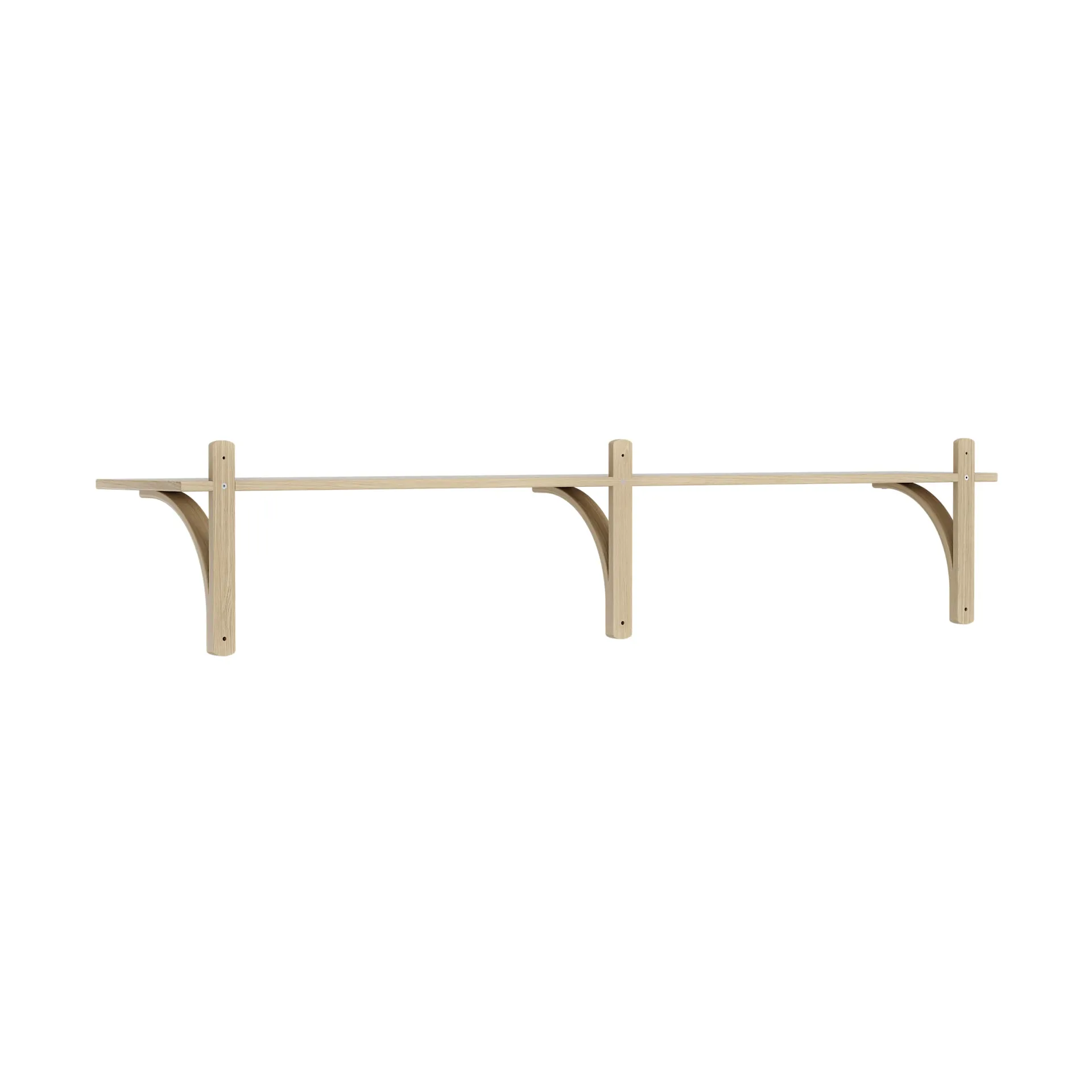 Levi shelf 1 shelf level, Natural lacquered oak-aluminium, 180 cm Swedese
