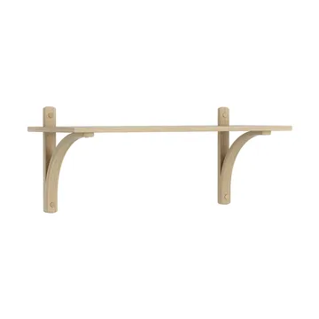 Levi shelf 1 shelf level - Natural lacquered oak-brass, 90 cm - Swedese