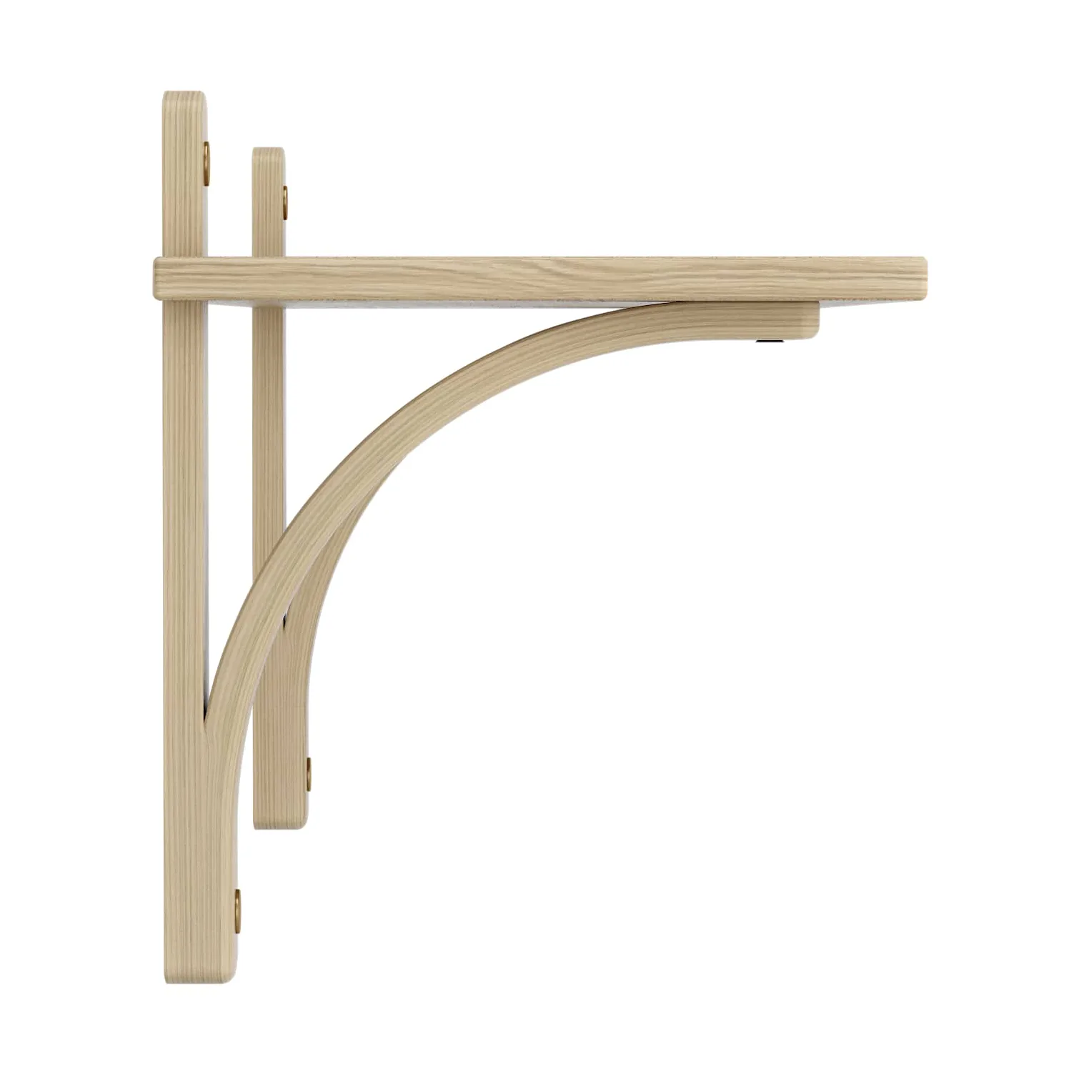 Levi shelf 1 shelf level, Natural lacquered oak-brass, 90 cm Swedese