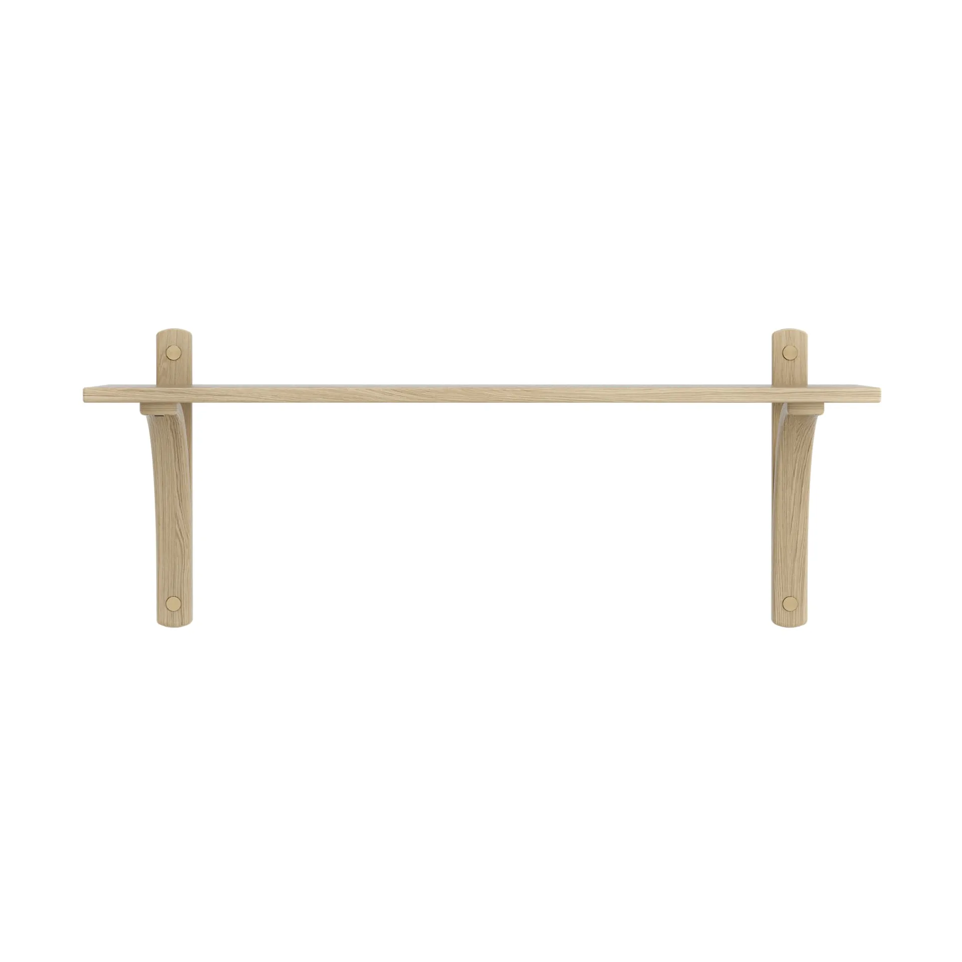 Levi shelf 1 shelf level, Natural lacquered oak-brass, 90 cm Swedese