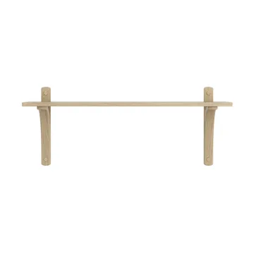 Levi shelf 1 shelf level - Natural lacquered oak-brass, 90 cm - Swedese