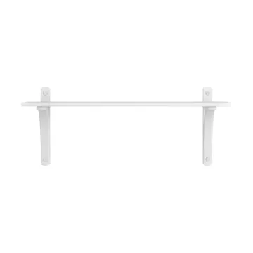 Levi shelf 1 shelf level - White lacquered ash-aluminium, 90 cm - Swedese