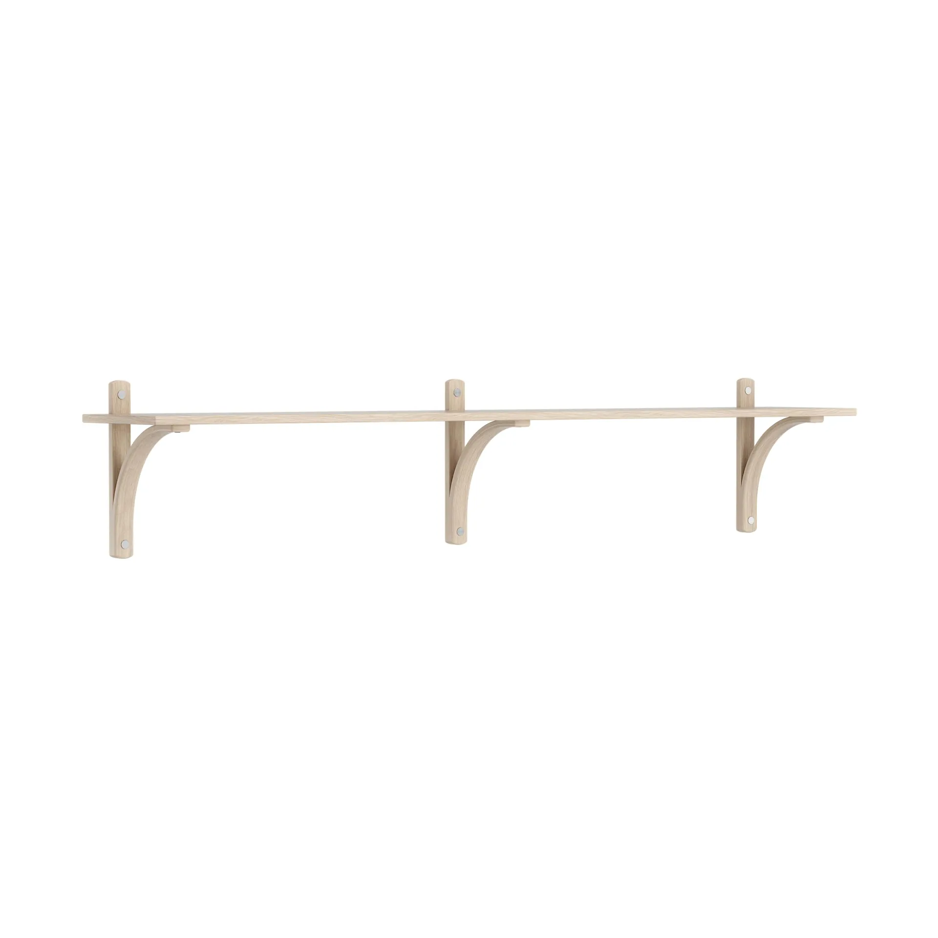 Levi shelf 1 shelf level, White pigmented oak-aluminium, 180 cm Swedese