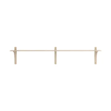 Levi shelf 1 shelf level - White-pigmented oak-brass, 180 cm - Swedese