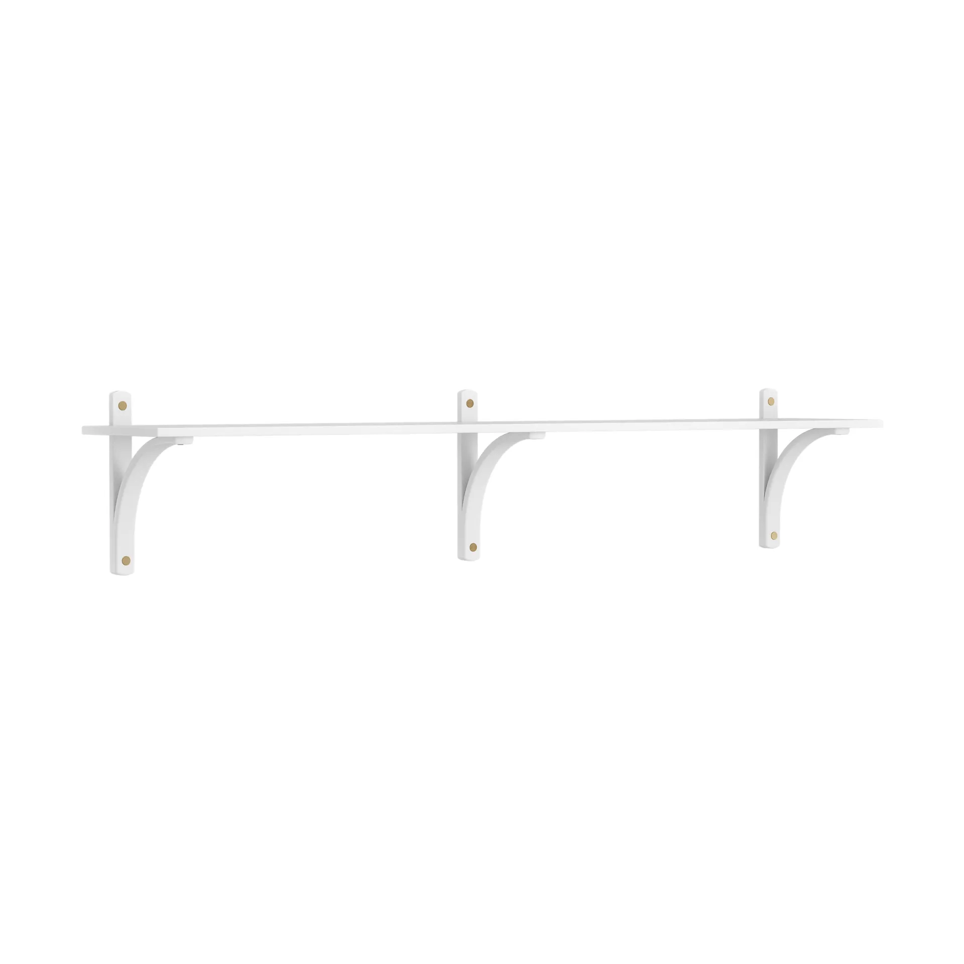 Levi shelf 1 shelf level, White stained ash-brass, 180 cm Swedese