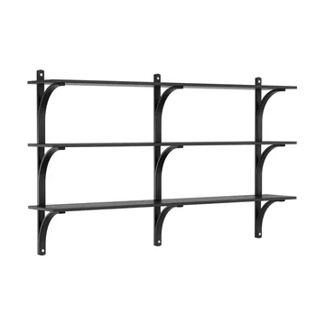 Levi shelf 3 shelves - Black-stained ash-aluminum, 180 cm - Swedese