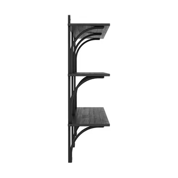 Levi shelf 3 shelves - Black-stained ash-brass, 180 cm - Swedese