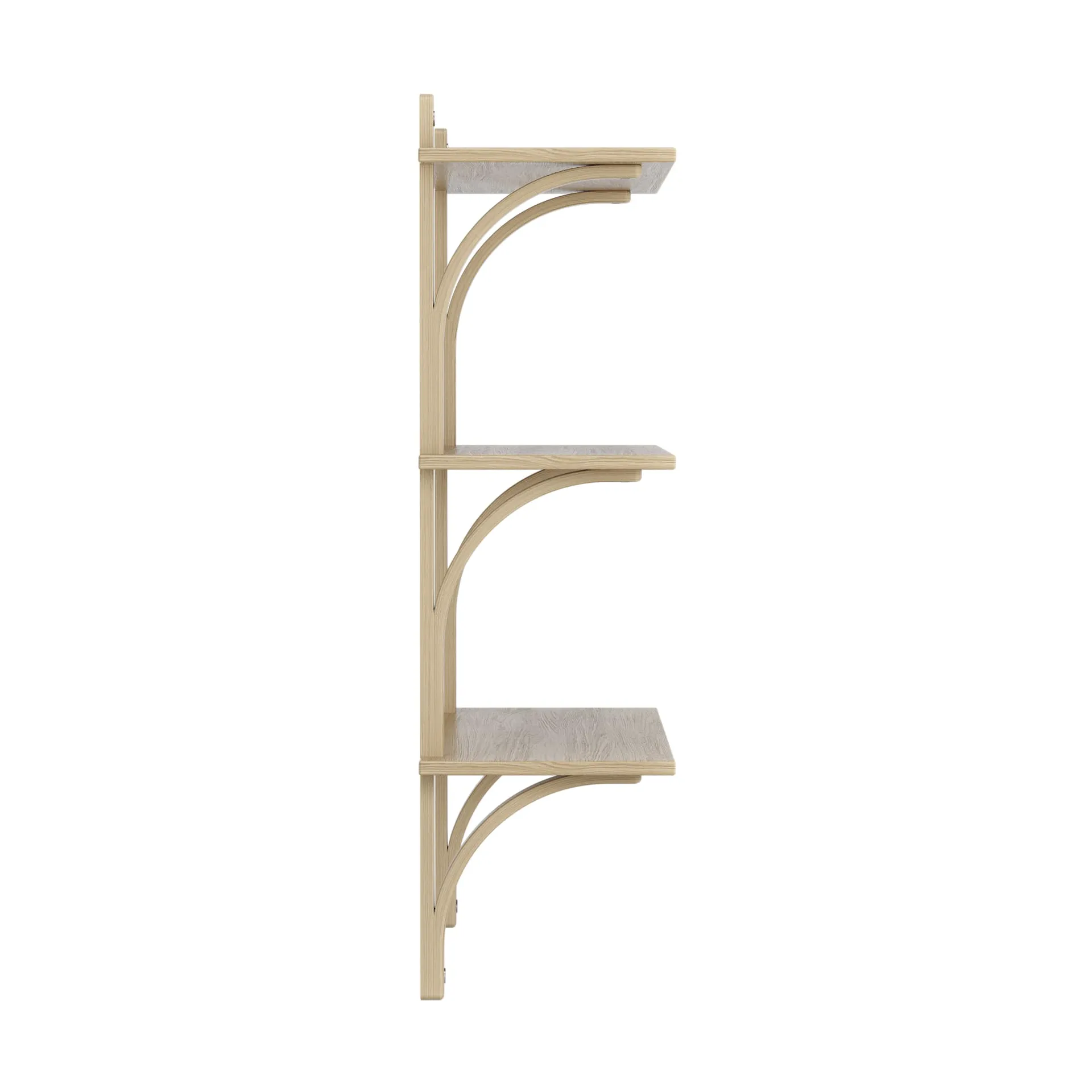 Levi shelf 3 shelves, Clear lacquered oak-aluminium, 90 cm Swedese