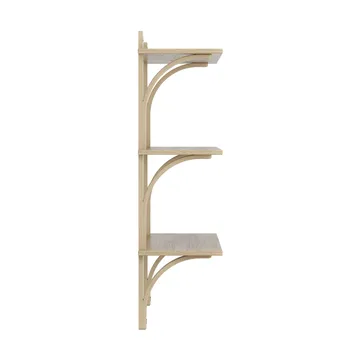 Levi shelf 3 shelves - Clear lacquered oak-aluminium, 90 cm - Swedese