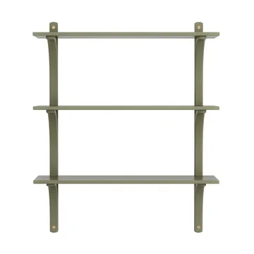 Levi shelf 3 shelves - Moss green-brass, 90 cm - Swedese