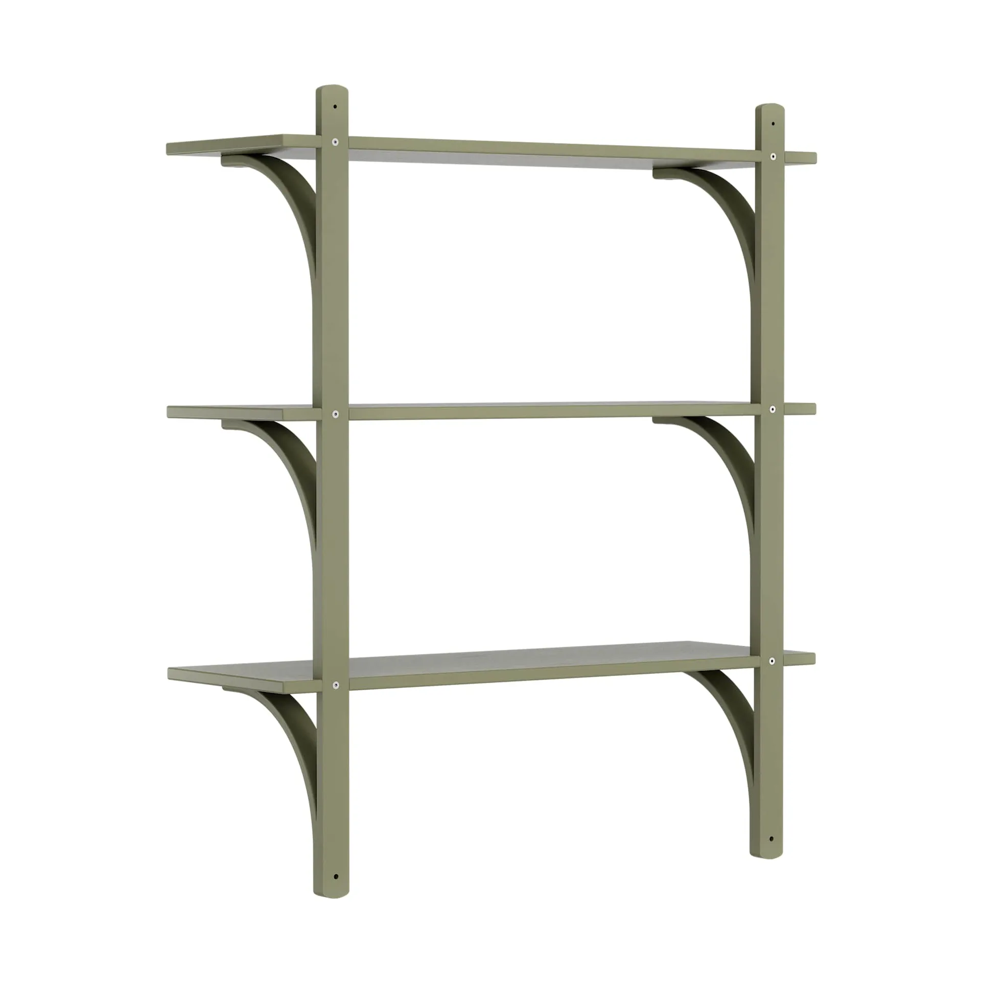 Levi shelf 3 shelves, Moss green-brass, 90 cm Swedese