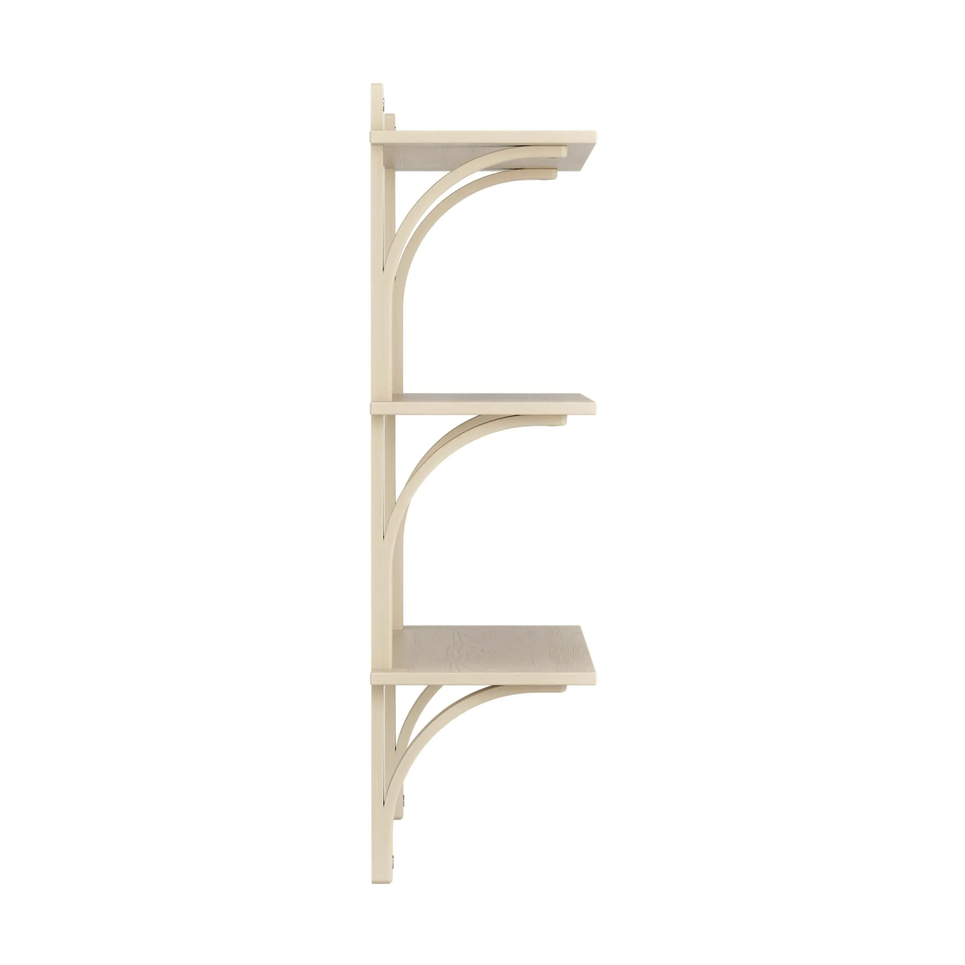 Levi shelf 3 shelves, Natural lacquered ash-aluminium, 90 cm Swedese