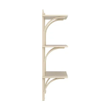 Levi shelf 3 shelves - Natural lacquered ash-aluminium, 90 cm - Swedese