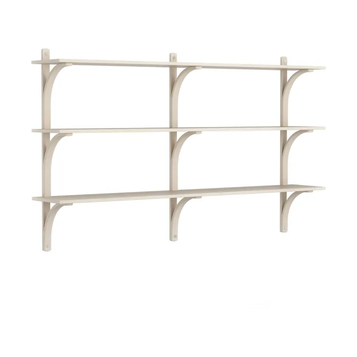 Levi shelf 3 shelves - White pigmented ash-aluminium, 180 cm - Swedese