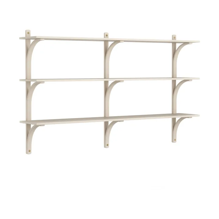 Levi shelf 3 shelves - White pigmented ash-brass, 180 cm - Swedese