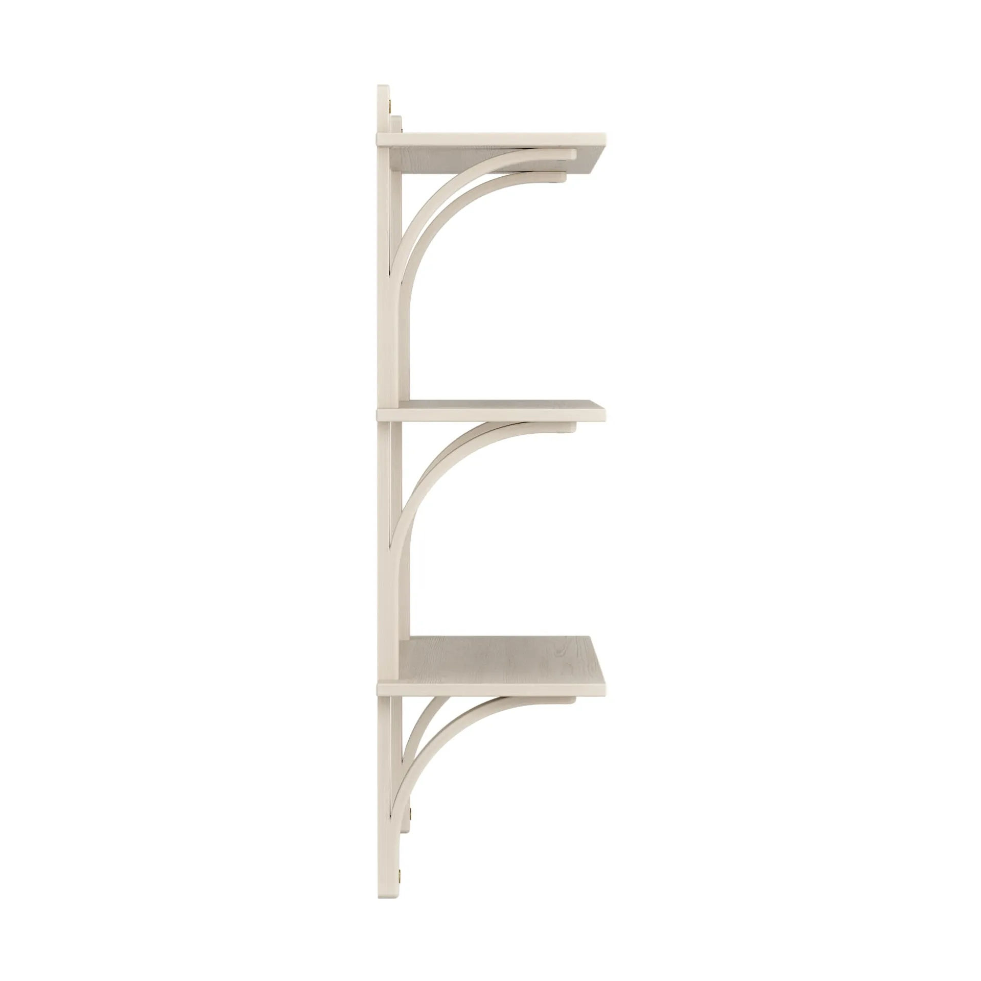 Levi shelf 3 shelves, White pigmented ash-brass, 90 cm Swedese