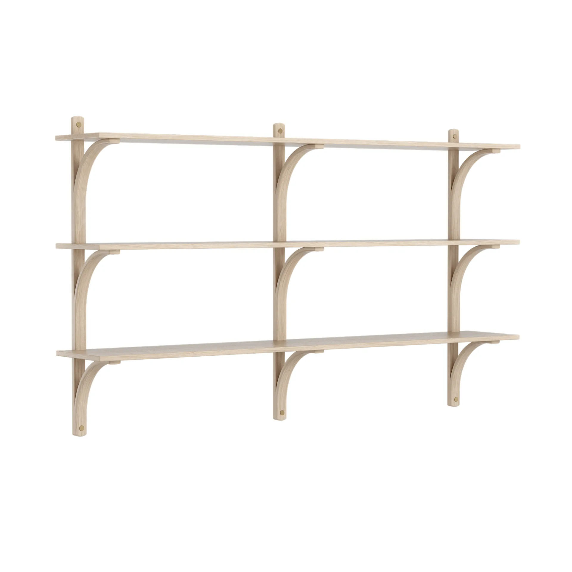 Levi shelf 3 shelves, White pigmented oak-aluminium, 180 cm Swedese