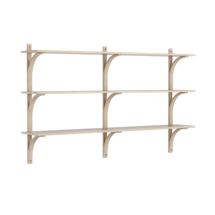 Levi shelf 3 shelves - White pigmented oak-aluminium, 180 cm - Swedese