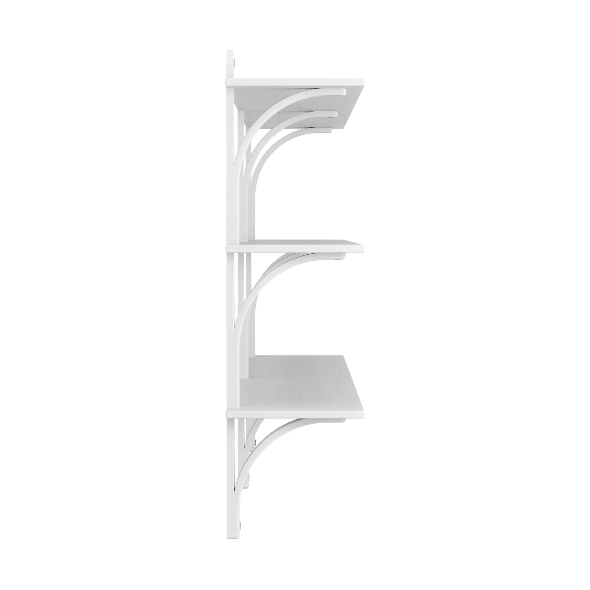 Levi shelf 3 shelves, White-stained ash-aluminium, 180 cm Swedese