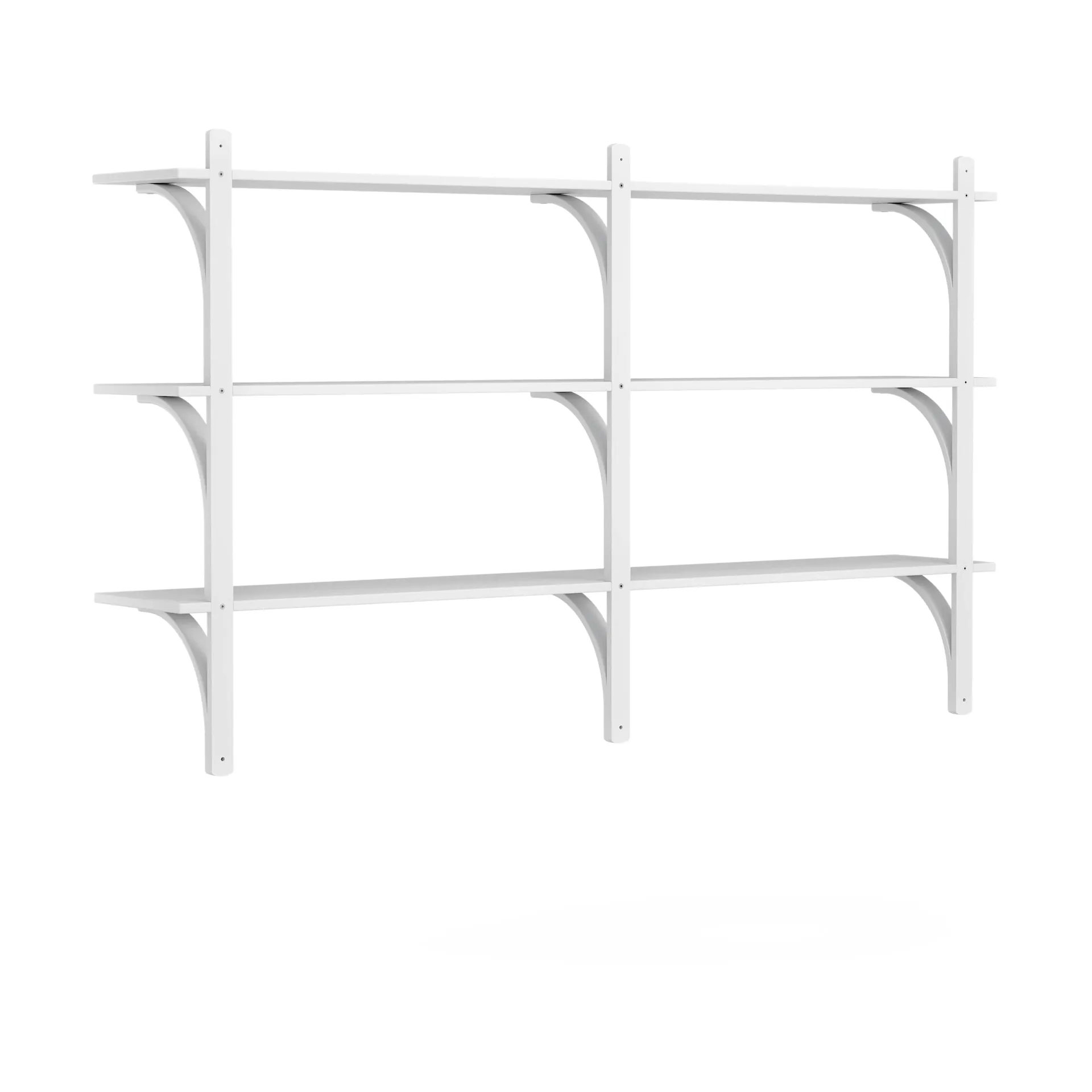 Levi shelf 3 shelves, White-stained ash-aluminium, 180 cm Swedese