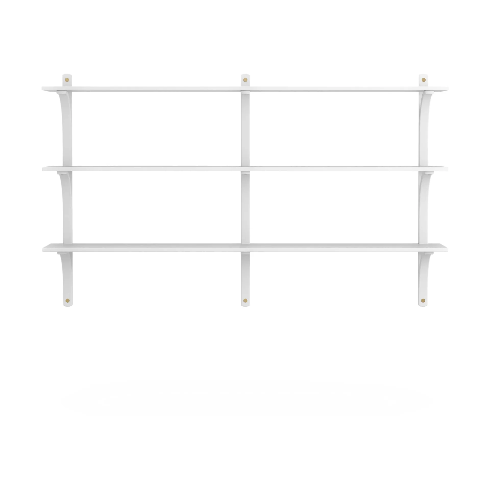 Levi shelf 3 shelves, White stained ash-brass, 180 cm Swedese