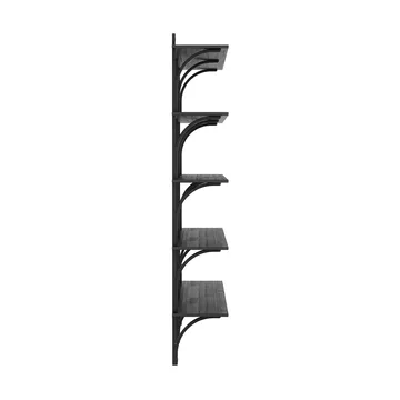 Levi shelf 5 shelves - Black-stained ash-brass, 180 cm - Swedese