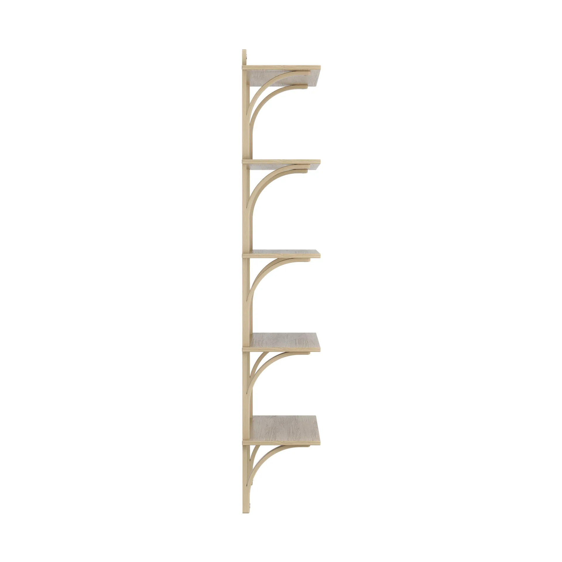 Levi shelf 5 shelves, Clear lacquered oak-aluminium, 90 cm Swedese