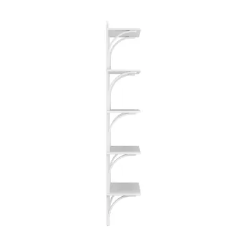 Levi shelf 5 shelves - White lacquered ash-aluminium, 90 cm - Swedese
