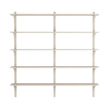 Levi shelf 5 shelves - White pigmented ash-aluminium, 180 cm - Swedese