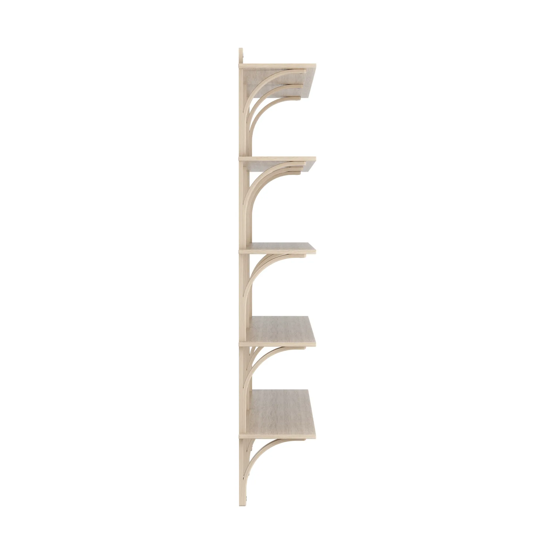 Levi shelf 5 shelves, White pigmented oak-aluminium, 180 cm Swedese