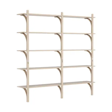 Levi shelf 5 shelves - White pigmented oak-aluminium, 180 cm - Swedese