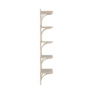 Levi shelf 5 shelves - White-pigmented oak-aluminum, 90 cm - Swedese