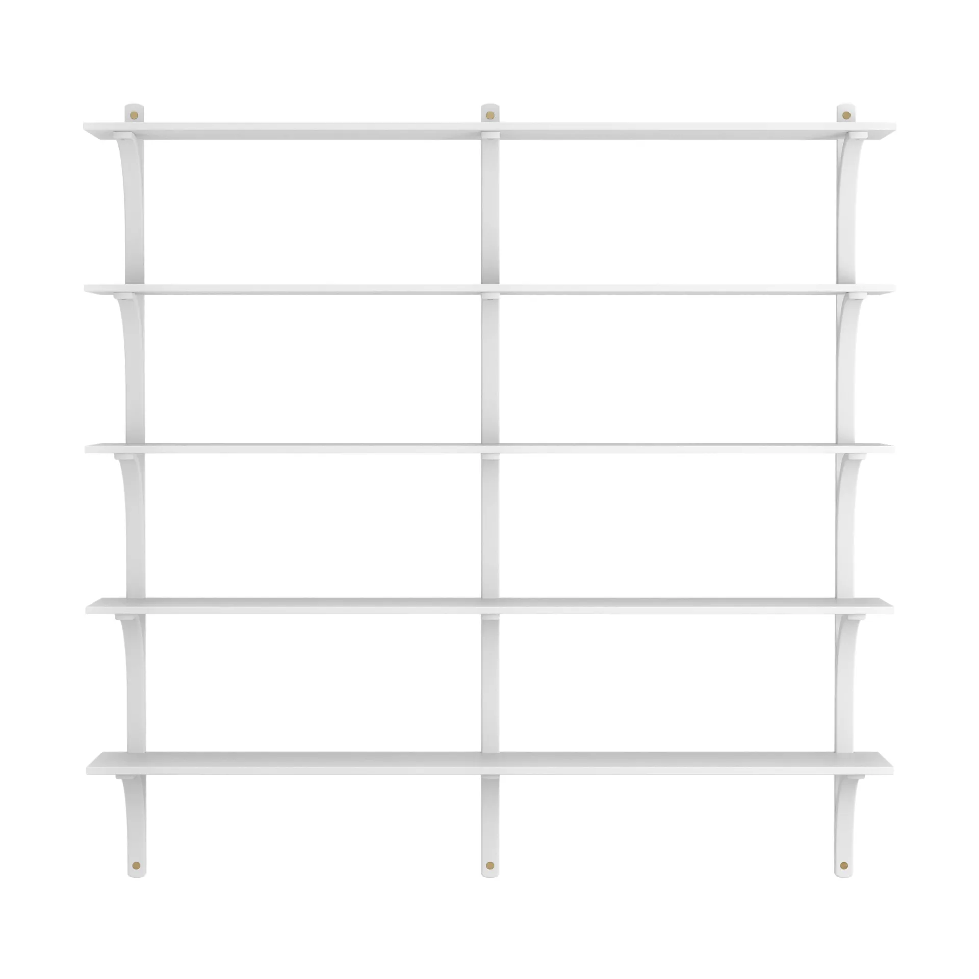 Levi shelf 5 shelves, White stained ash-brass, 180 cm Swedese
