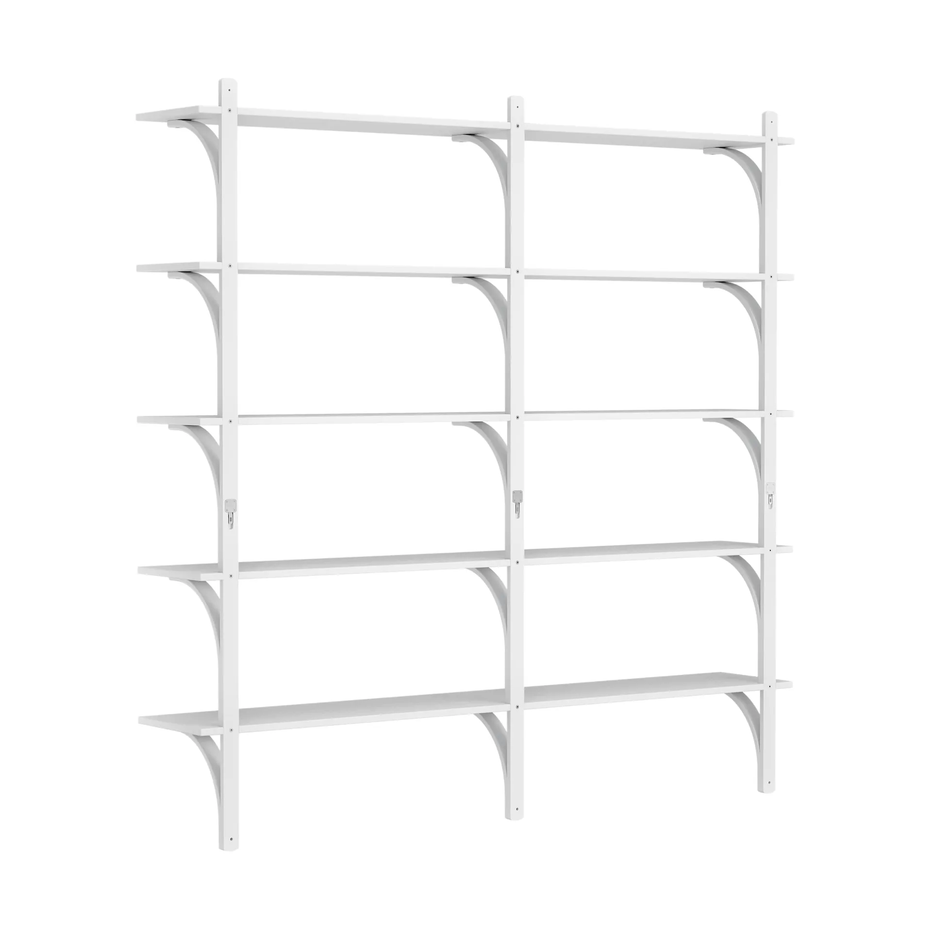 Levi shelf 5 shelves, White stained ash-brass, 180 cm Swedese