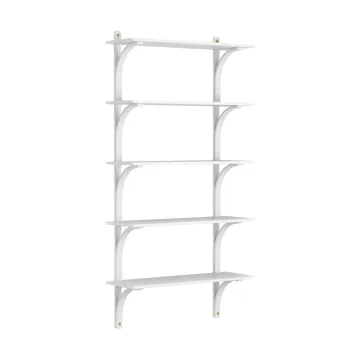 Levi shelf 5 shelves - White-stained ash-brass, 90 cm - Swedese