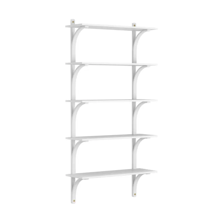 Levi shelf 5 shelves - White-stained ash-brass, 90 cm - Swedese