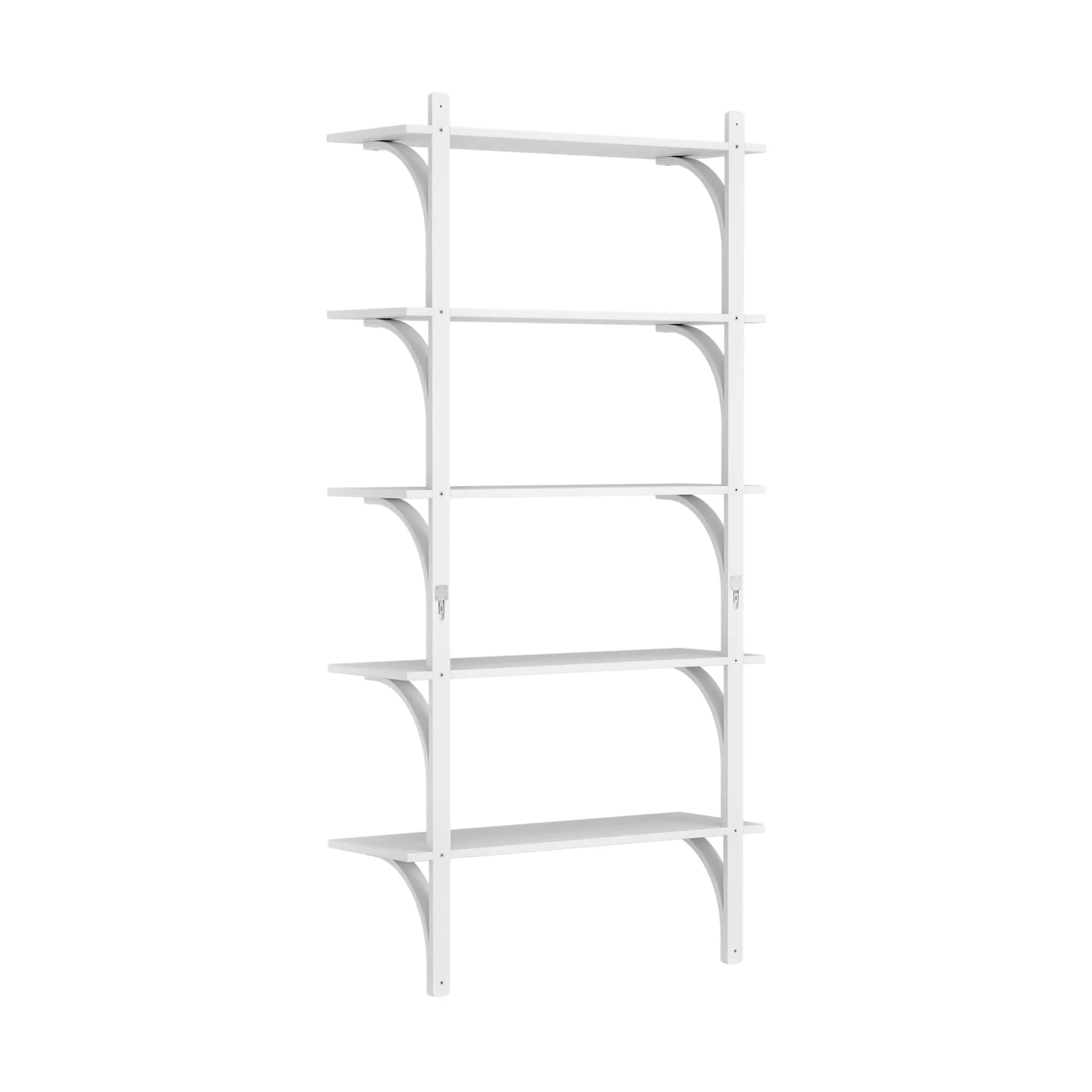 Levi shelf 5 shelves, White-stained ash-brass, 90 cm Swedese