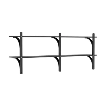Levi shelf - Black ash-brass, 2 shelves, 180 cm - Swedese