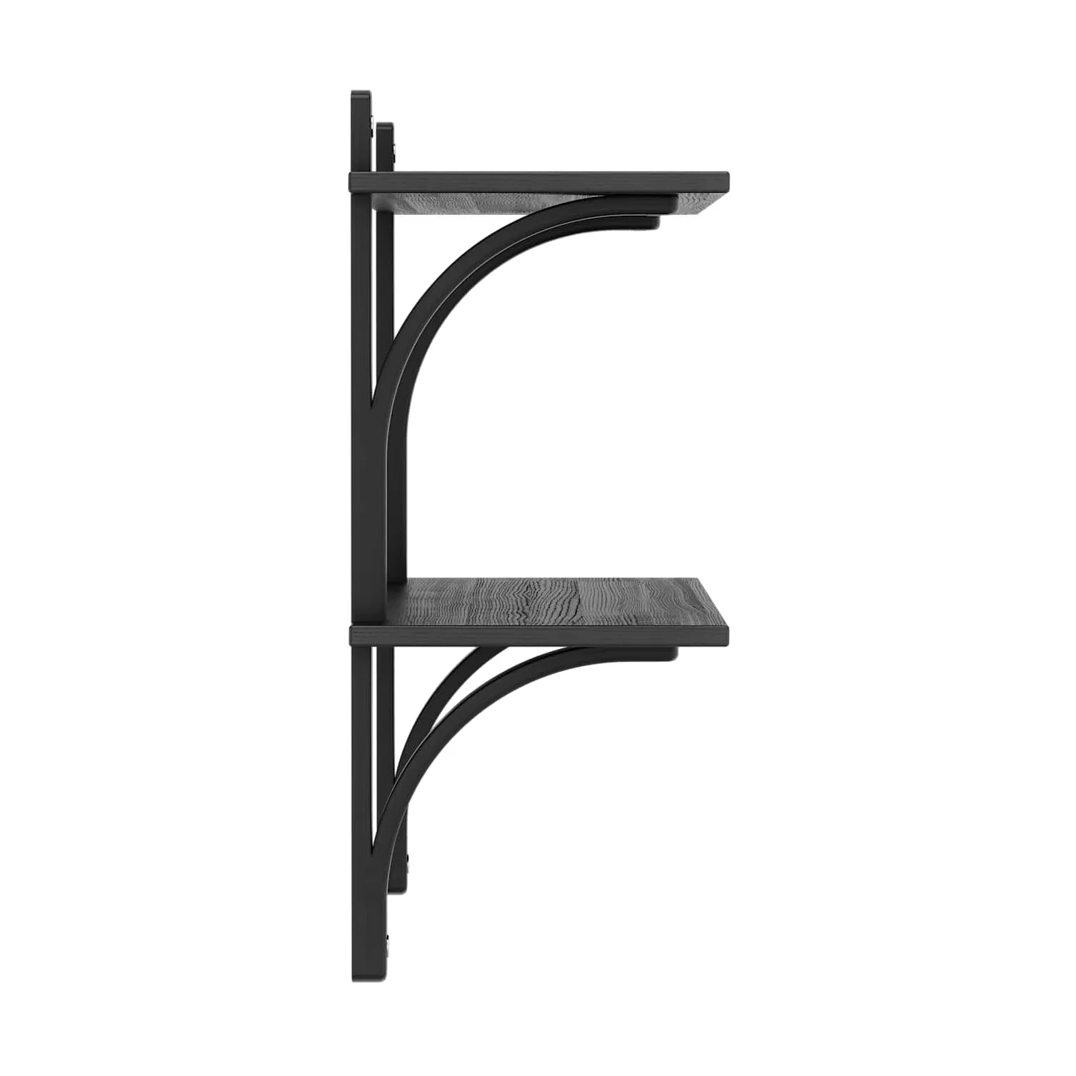 Levi shelf, Black ash-stainless steel, 2 shelves, 90 cm Swedese