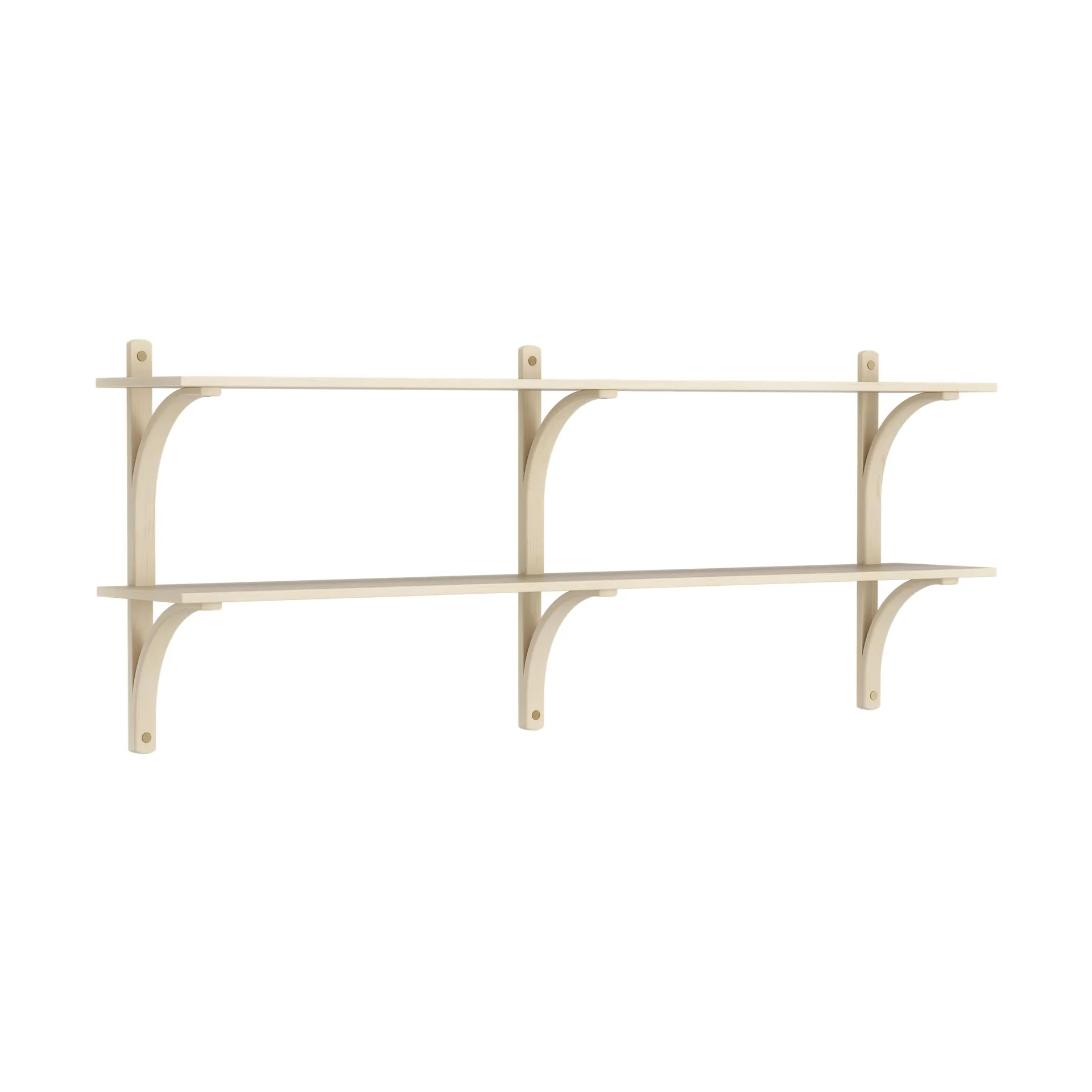 Levi shelf, Lacquered ash-brass, 2 shelves, 180 cm Swedese